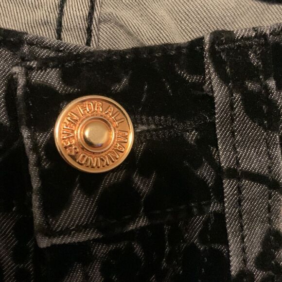 7 for all mankind EUC gray with black velour detail skinny jeans Size 24 - Picture 4 of 7